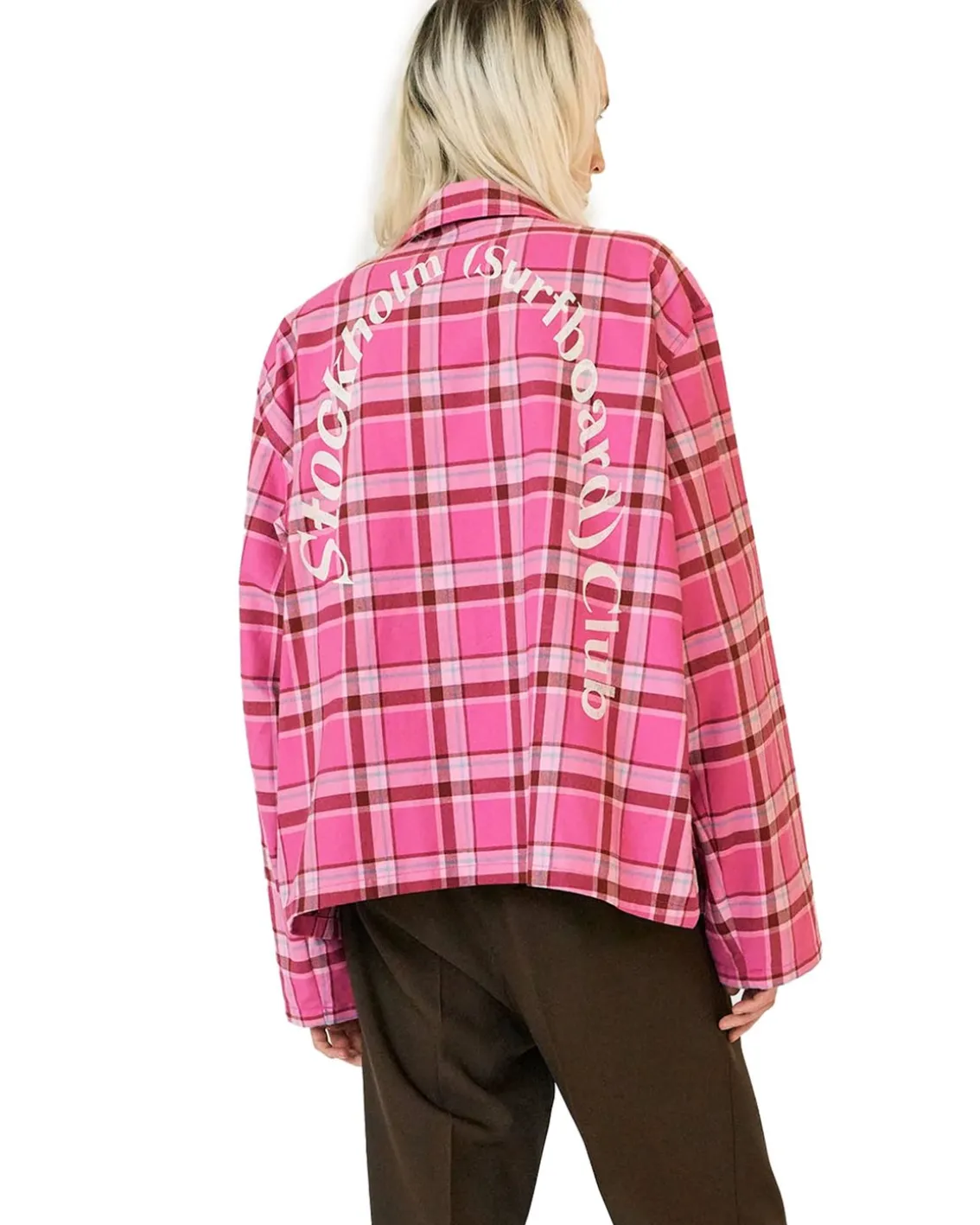 Stockholm Surfboard Club Club Overshirt Pink Check