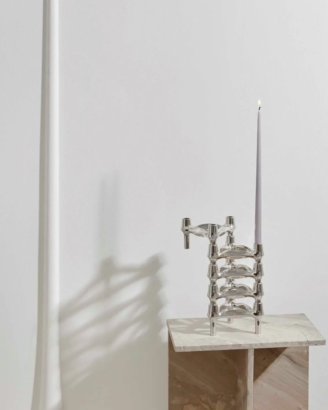 STOFF BMF Candle Holder Set Of 3 Chrome