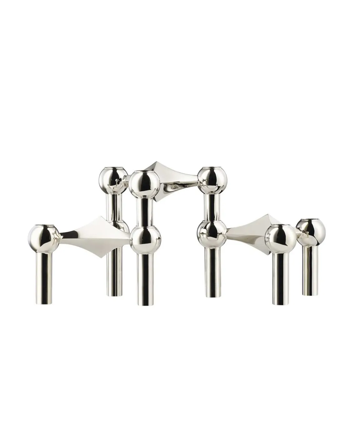 STOFF Nagel Candle Holder Set Of 3 Chrome