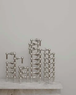 STOFF Nagel Candle Holder Chrome