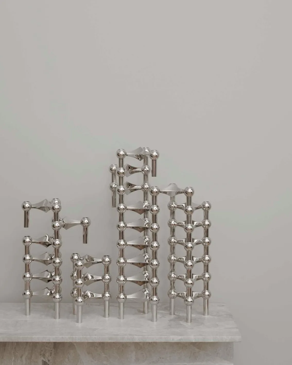 STOFF Nagel Candle Holder Chrome