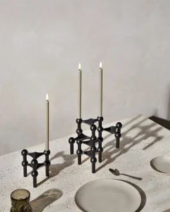 STOFF Nagel Candle Holder Set Of 3 Black