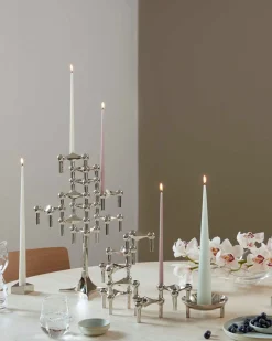 STOFF Nagel Candle Holder Set Of 3 Chrome