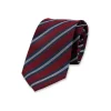 Stripe Silk Tie Burgundy/Navy/White