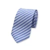 Stripe Silk Tie Light Blue/White/Black