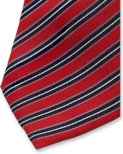 Stripe Silk Tie Red/Blue/White