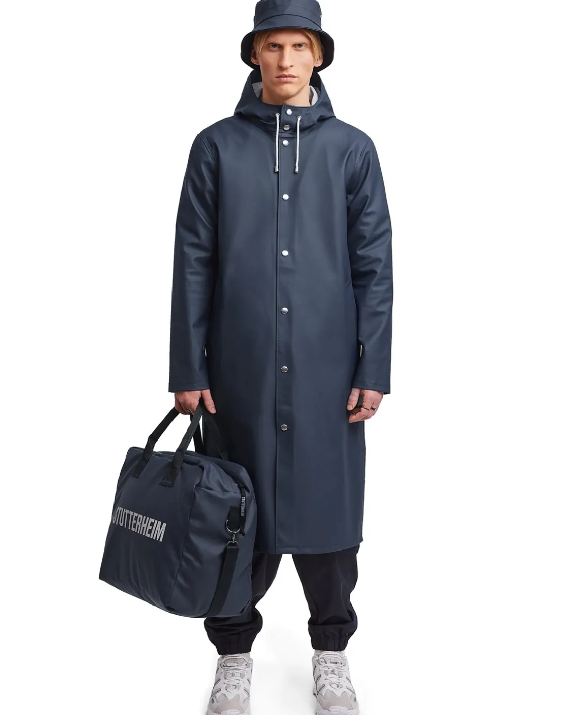 Stutterheim Stockholm Long Raincoat Navy