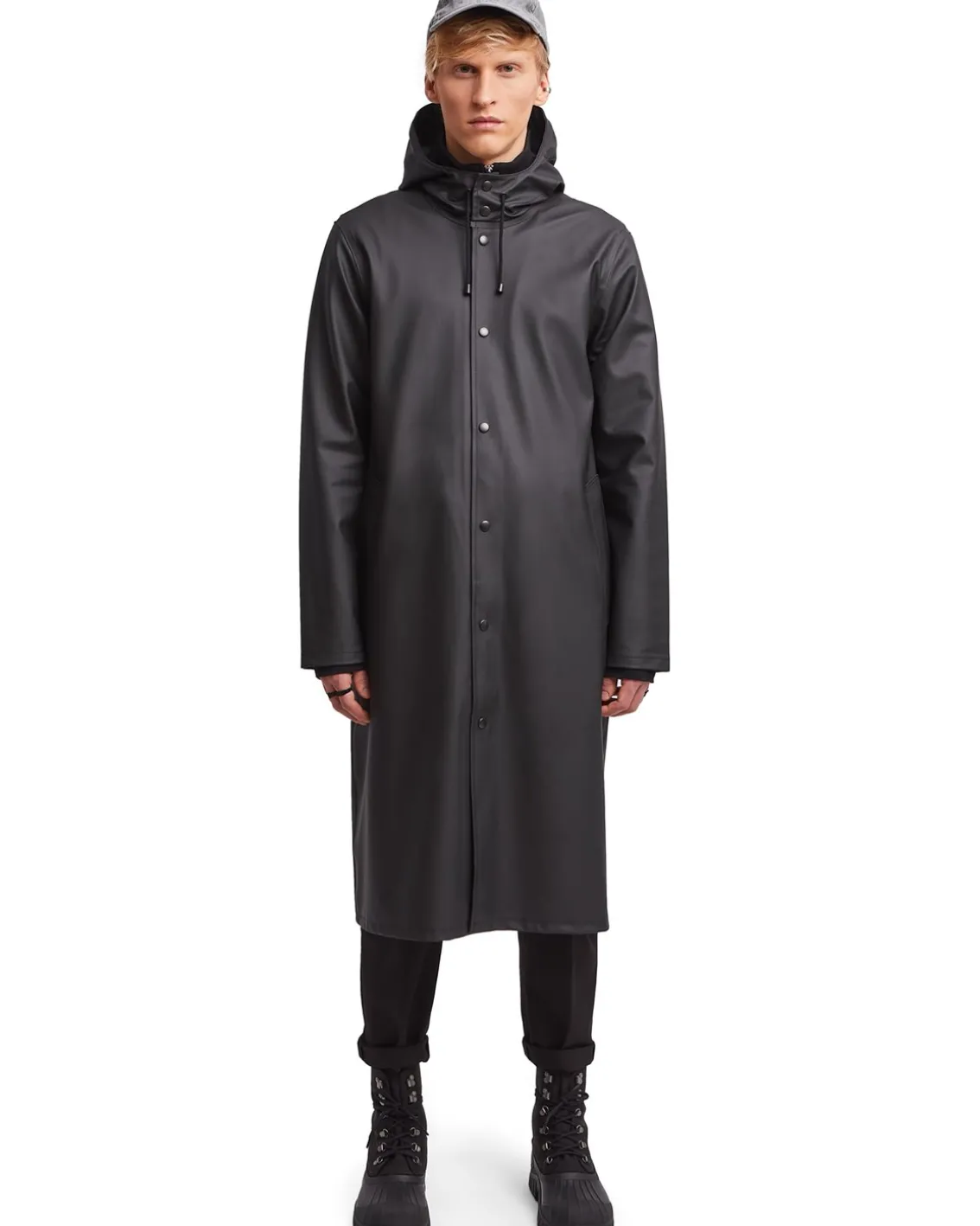 Stutterheim Stockholm Long Raincoat Black
