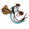 Teddy Bear With Baseball Bag Charm Blue/Brown