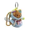 Teddy Bear With Racket Bag Charm Light Brown