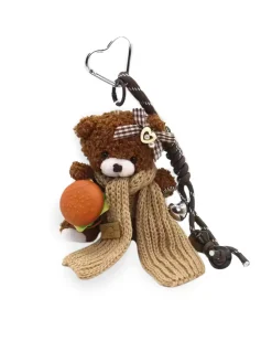 Teddy Bear With Scarf Bag Charm Brown