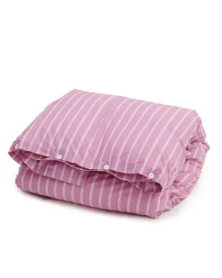 Tekla Percale Duvet Cover Mallow Pink Stripes