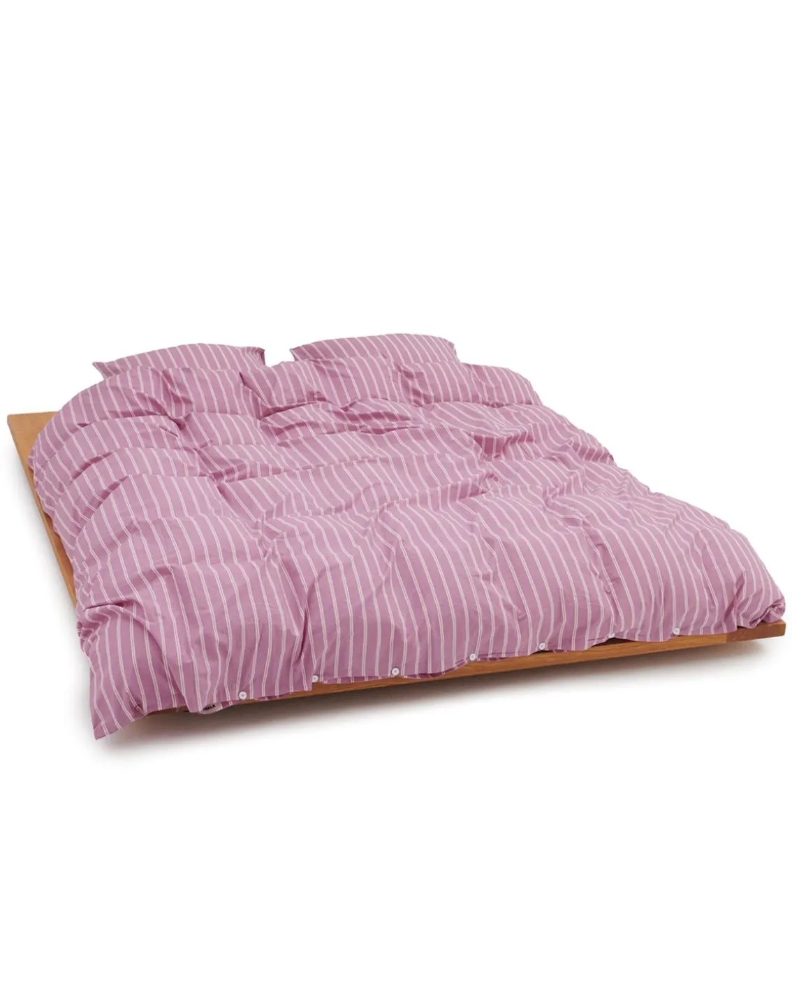 Tekla Percale Duvet Cover Mallow Pink Stripes