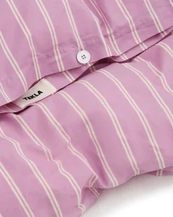 Tekla Percale Duvet Cover Mallow Pink Stripes