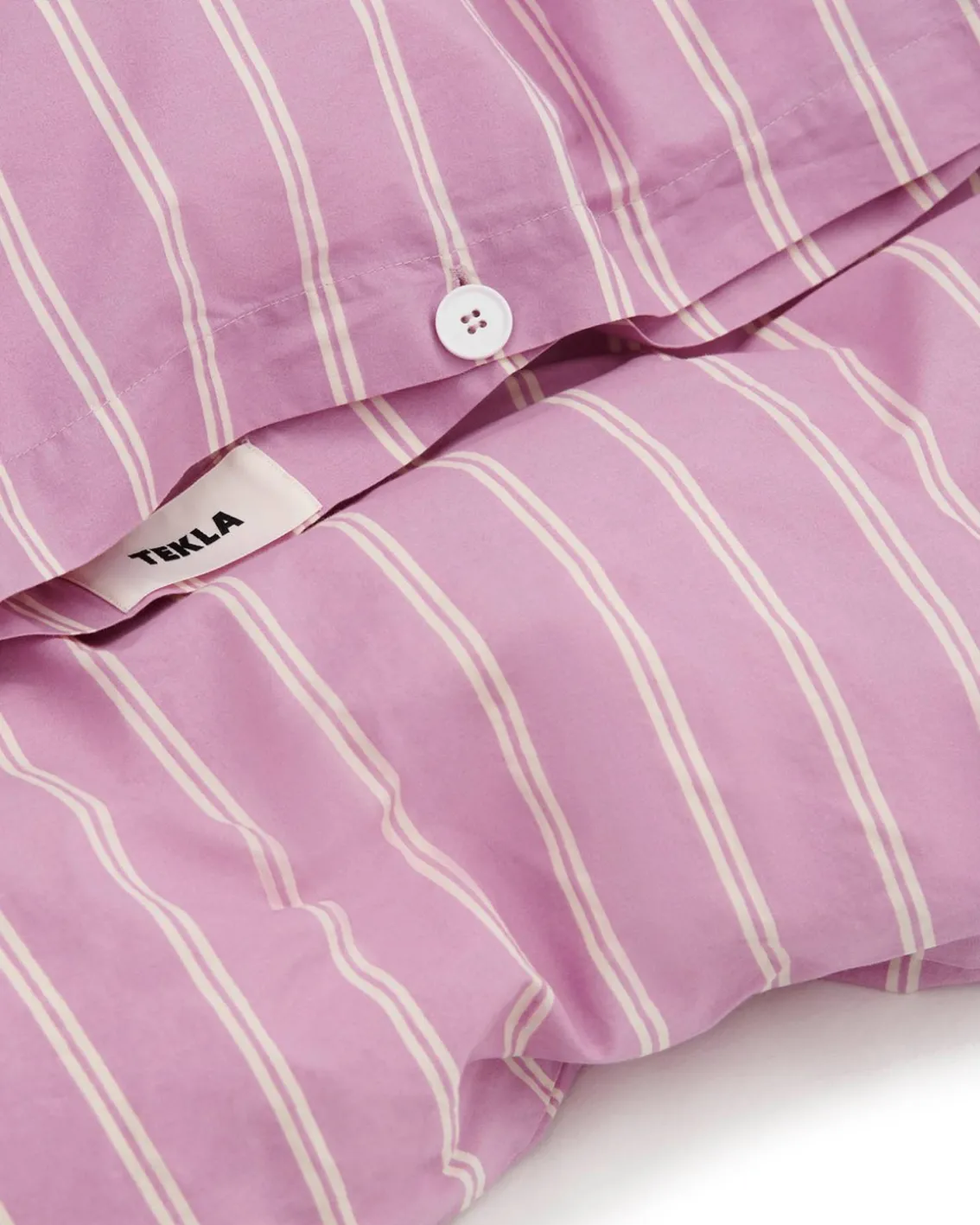 Tekla Percale Duvet Cover Mallow Pink Stripes