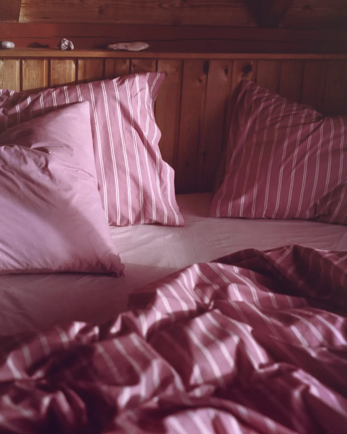 Tekla Percale Pillow Sham Mallow Pink Stripes