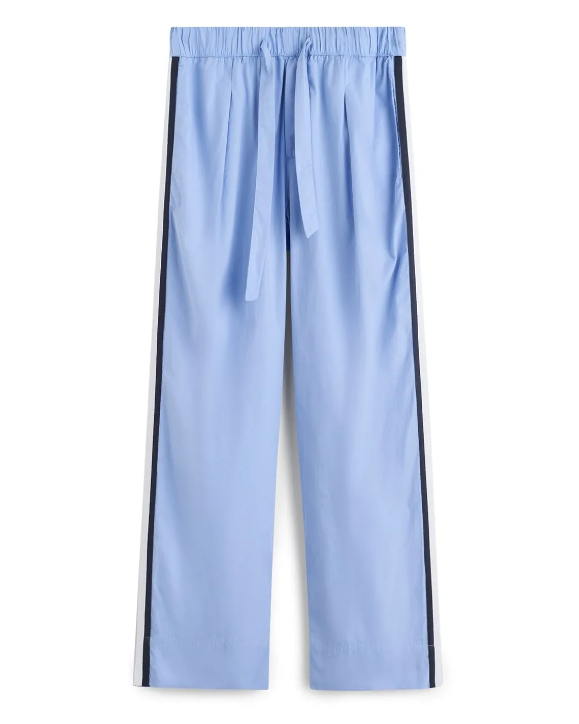 Tekla Poplin Pyjamas Pants Side Stripe Cornflower Blue