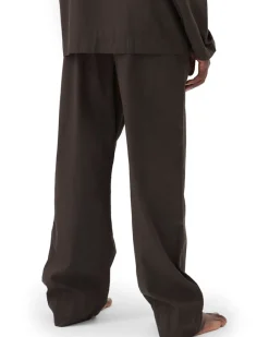 Tekla Poplin Pyjamas Pants Coffee