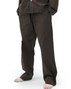 Tekla Poplin Pyjamas Pants Coffee