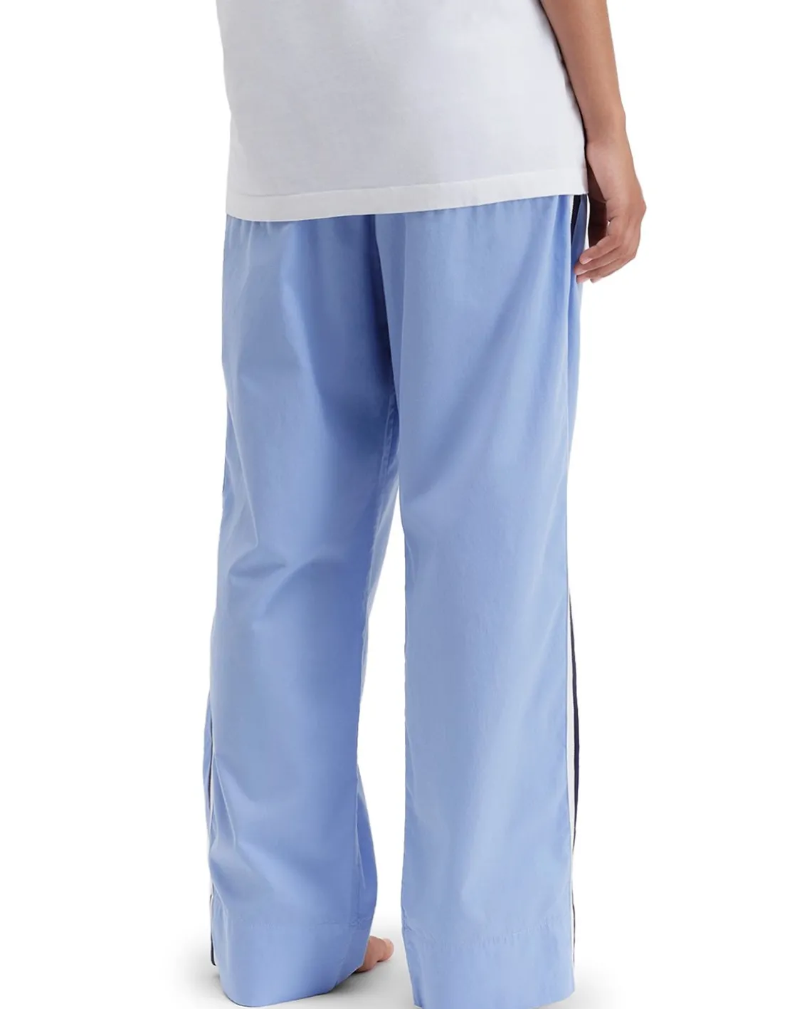 Tekla Poplin Pyjamas Pants Side Stripe Cornflower Blue