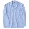 Tekla Poplin Pyjamas Shirt Pin Stripes