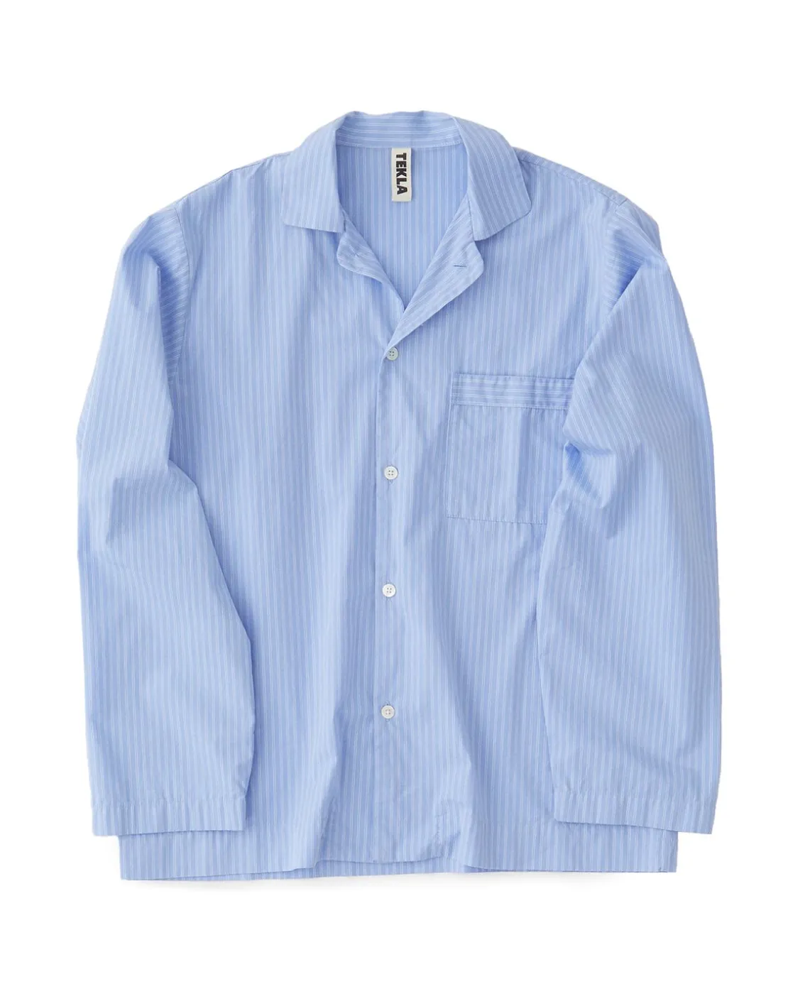 Tekla Poplin Pyjamas Shirt Pin Stripes