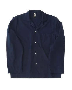 Tekla Poplin Pyjamas Shirt True Navy