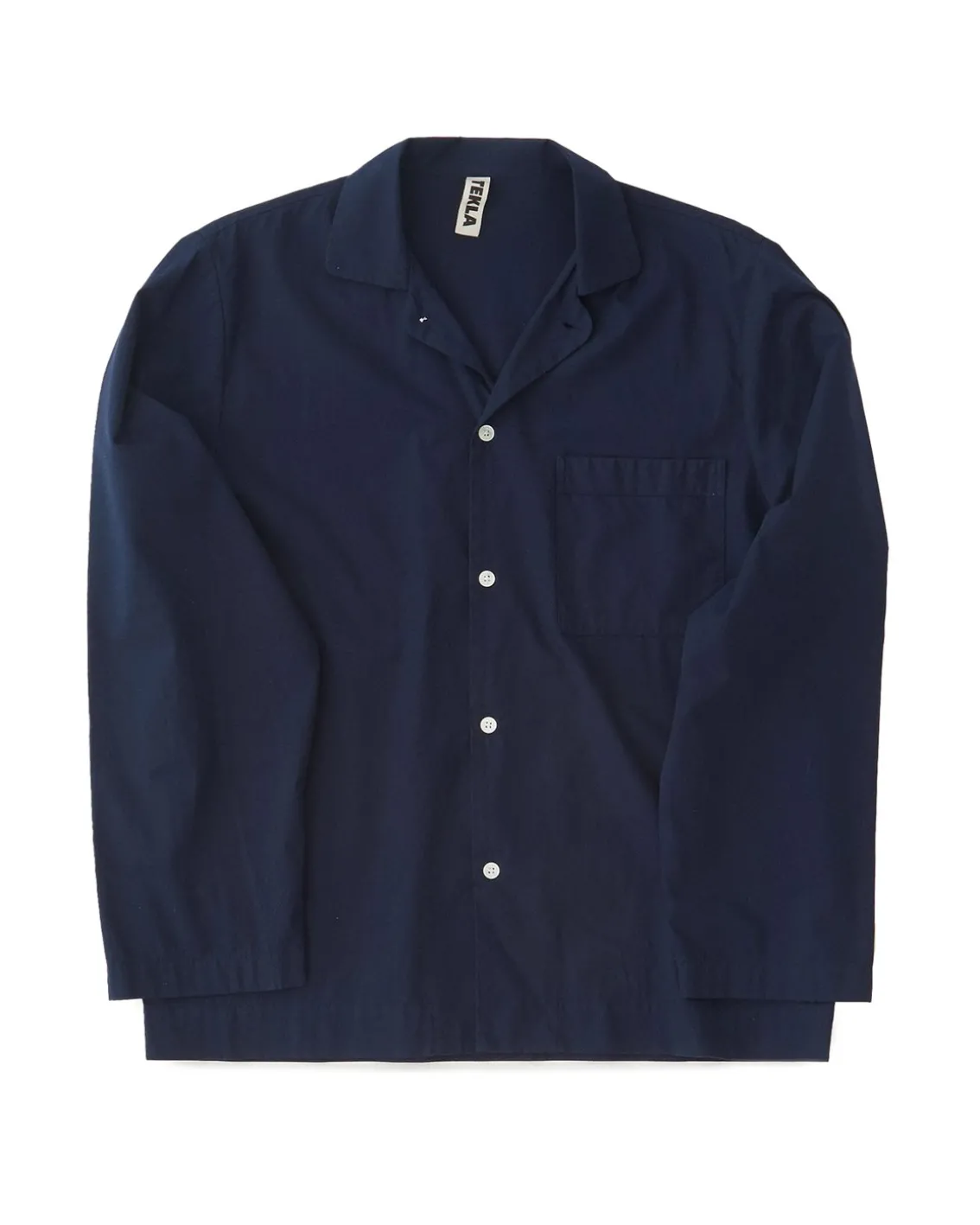 Tekla Poplin Pyjamas Shirt True Navy