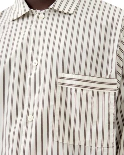 Tekla Poplin Pyjamas Shirt Hopper Stripes