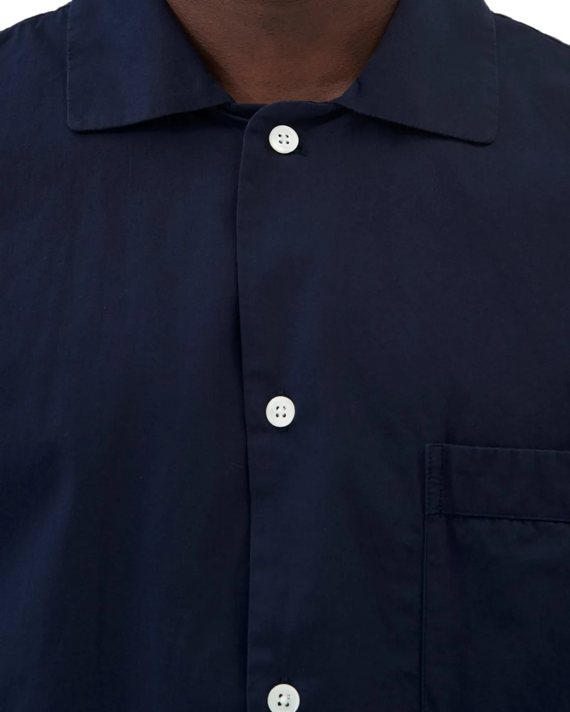 Tekla Poplin Pyjamas Shirt True Navy