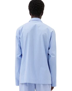 Tekla Poplin Pyjamas Shirt Pin Stripes