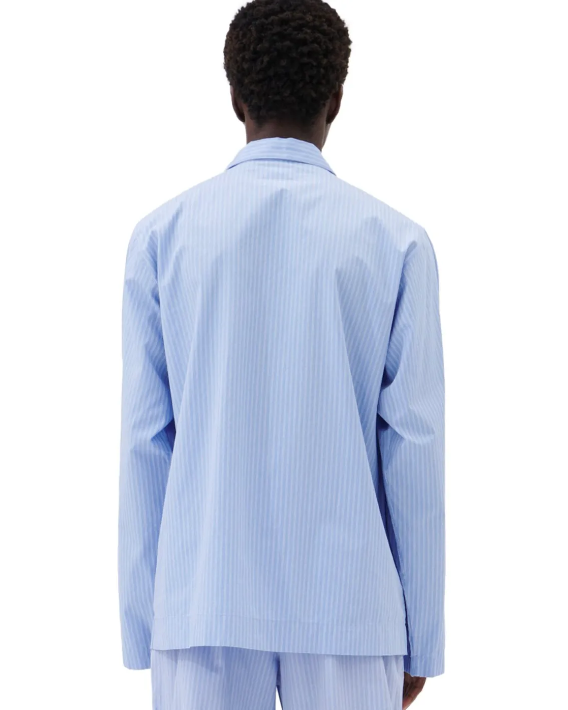 Tekla Poplin Pyjamas Shirt Pin Stripes