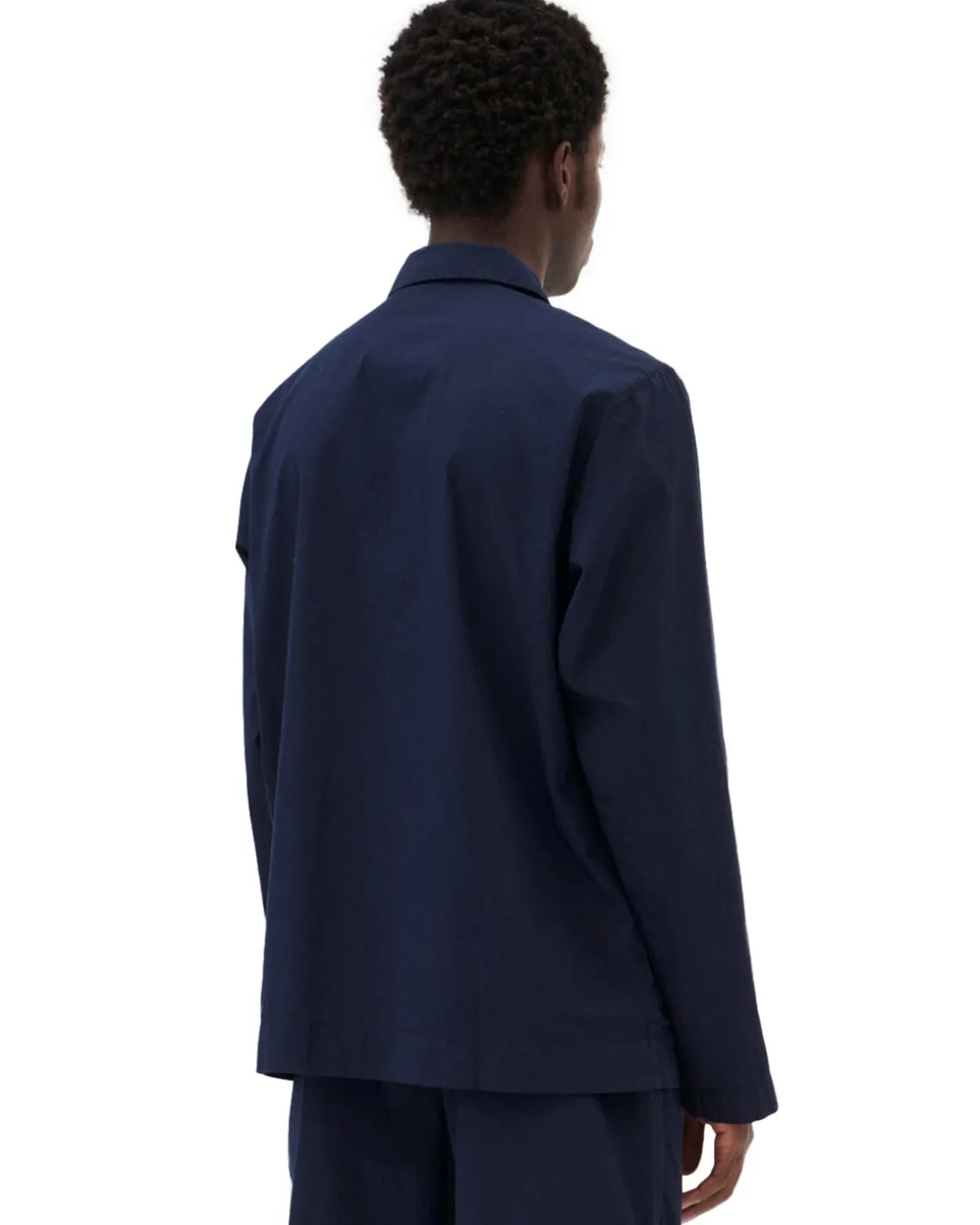Tekla Poplin Pyjamas Shirt True Navy