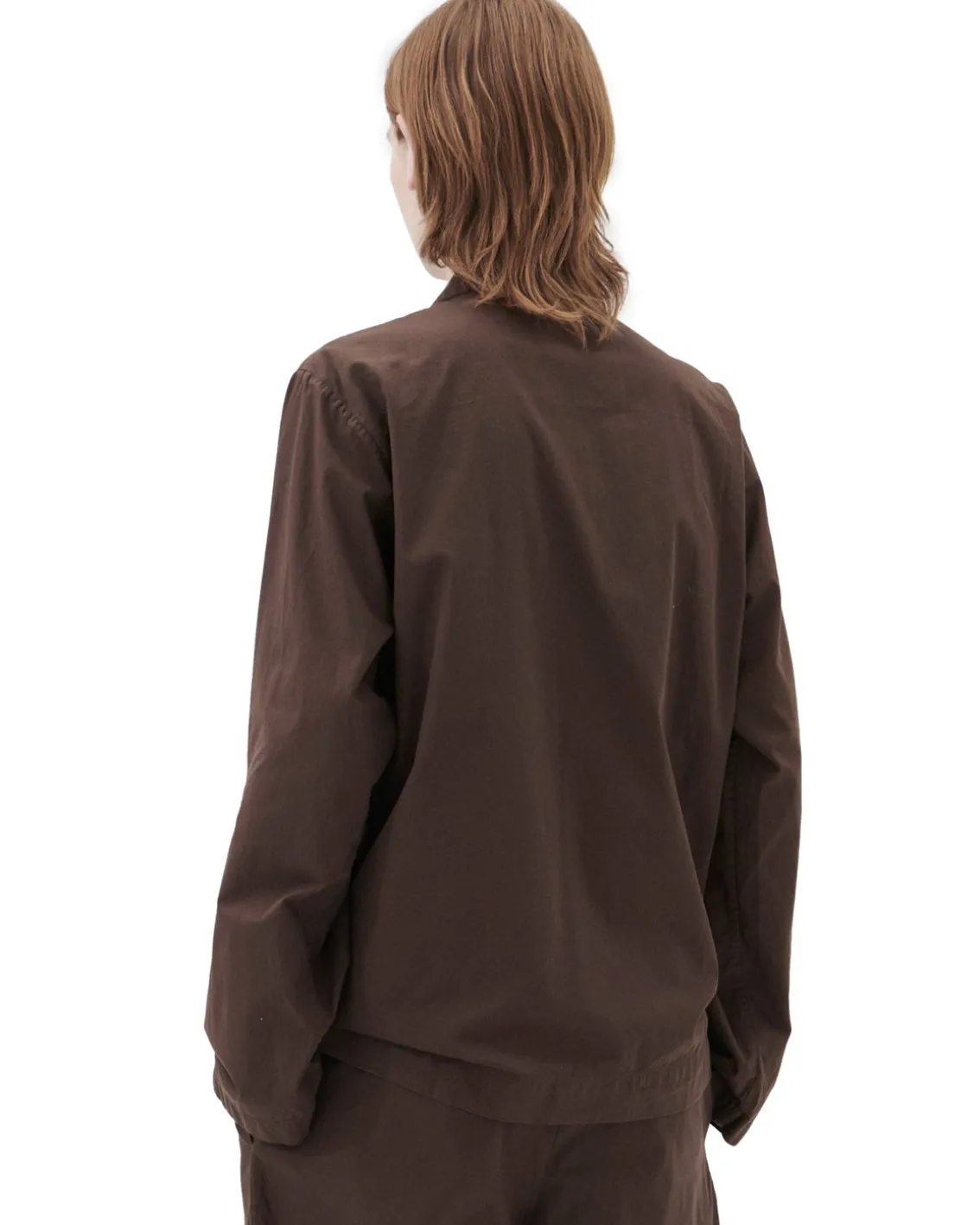 Tekla Poplin Pyjamas Shirt Coffee