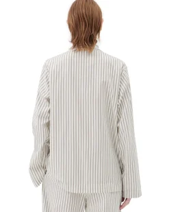 Tekla Poplin Pyjamas Shirt Hopper Stripes