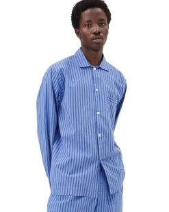Tekla Poplin Pyjamas Shirt Boro Stripes