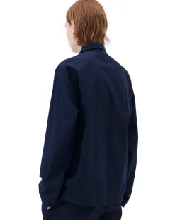 Tekla Poplin Pyjamas Shirt True Navy