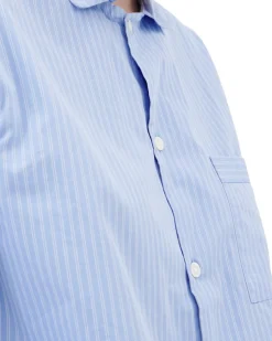 Tekla Poplin Pyjamas Shirt Pin Stripes