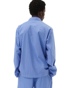 Tekla Poplin Pyjamas Shirt Boro Stripes