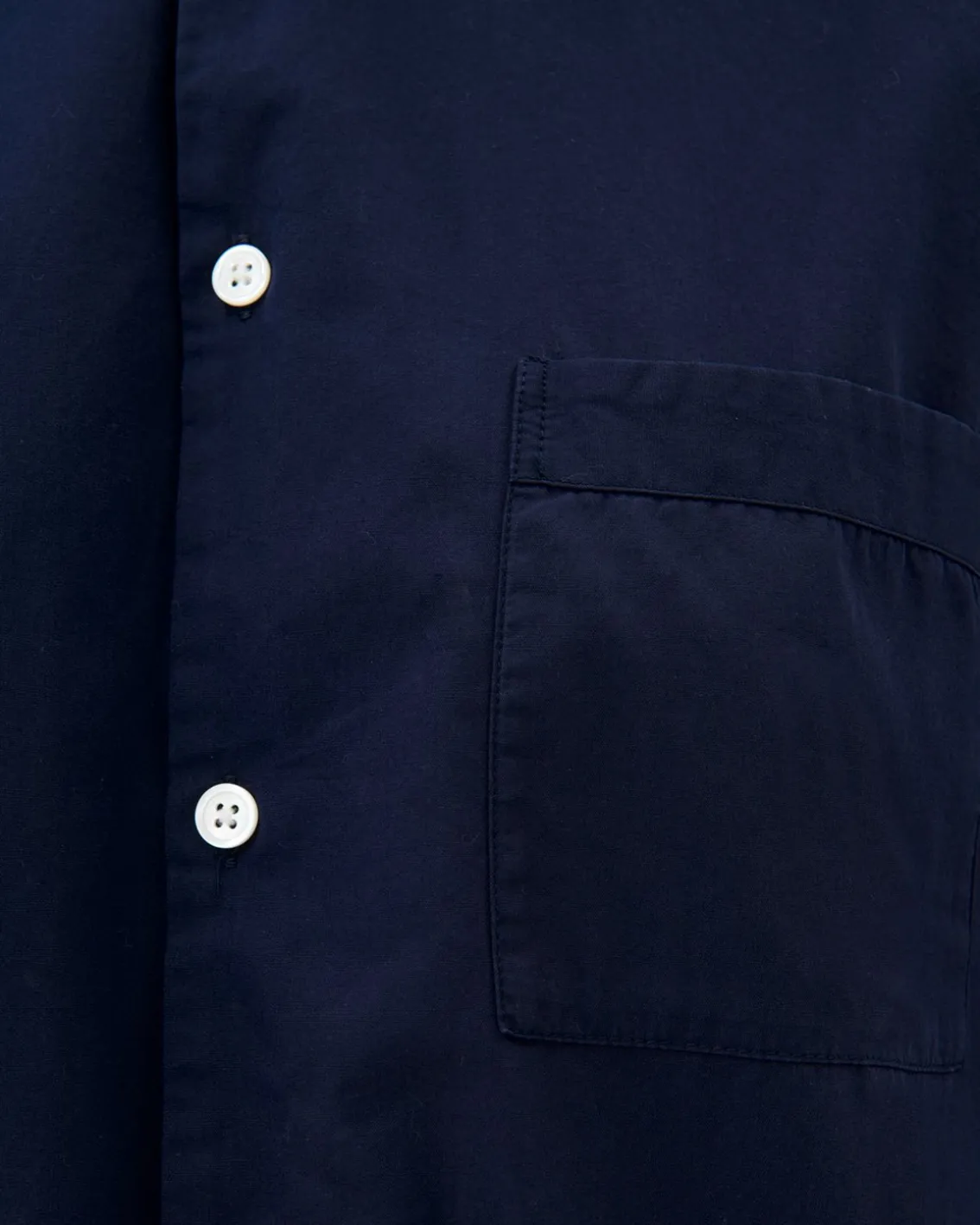 Tekla Poplin Pyjamas Shirt True Navy