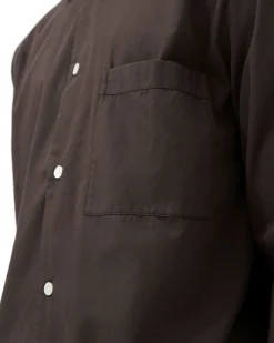 Tekla Poplin Pyjamas Shirt Coffee