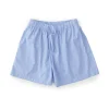 Tekla Poplin Pyjamas Shorts Pin Stripes