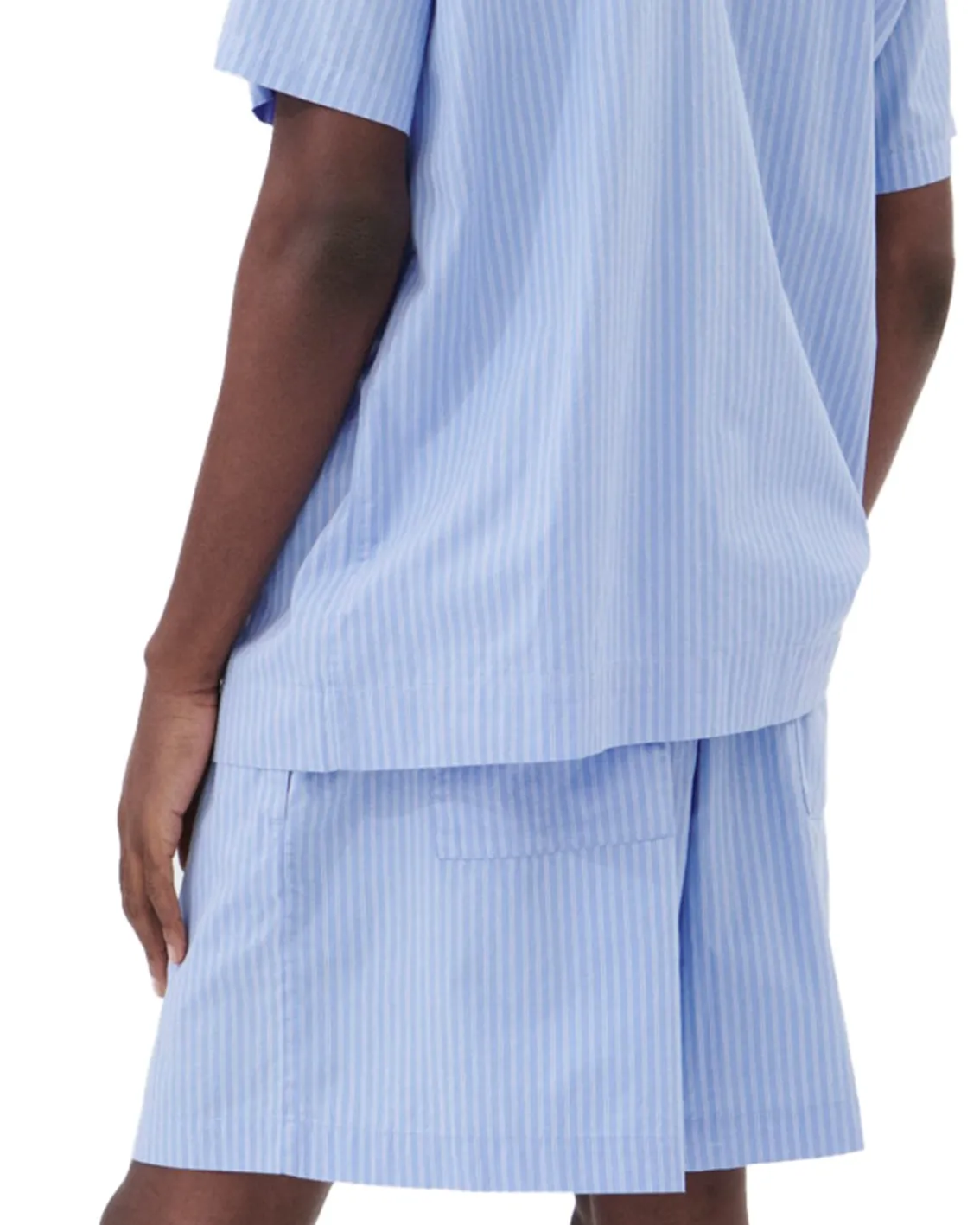 Tekla Poplin Pyjamas Shorts Pin Stripes