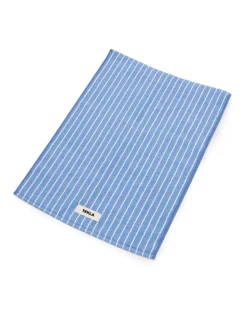 Tekla Terry Bath Mat Clear Blue Stripes