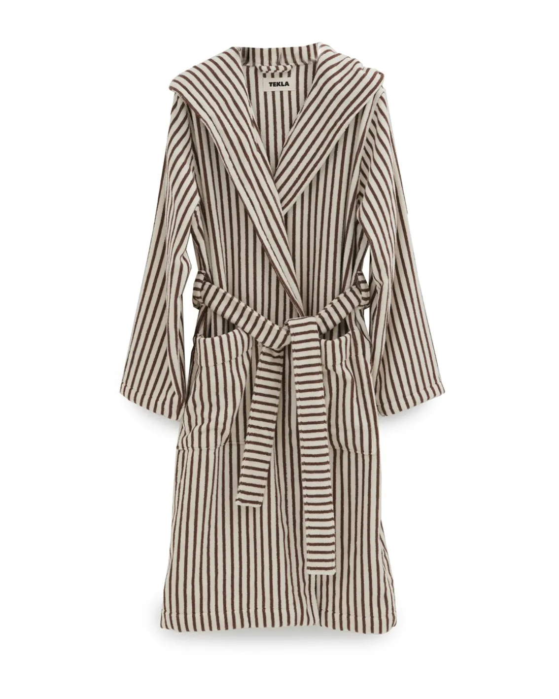 Tekla Terry Hooded Bathrobe Kodiak Stripes