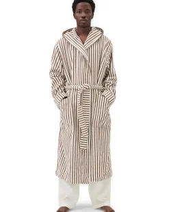 Tekla Terry Hooded Bathrobe Kodiak Stripes