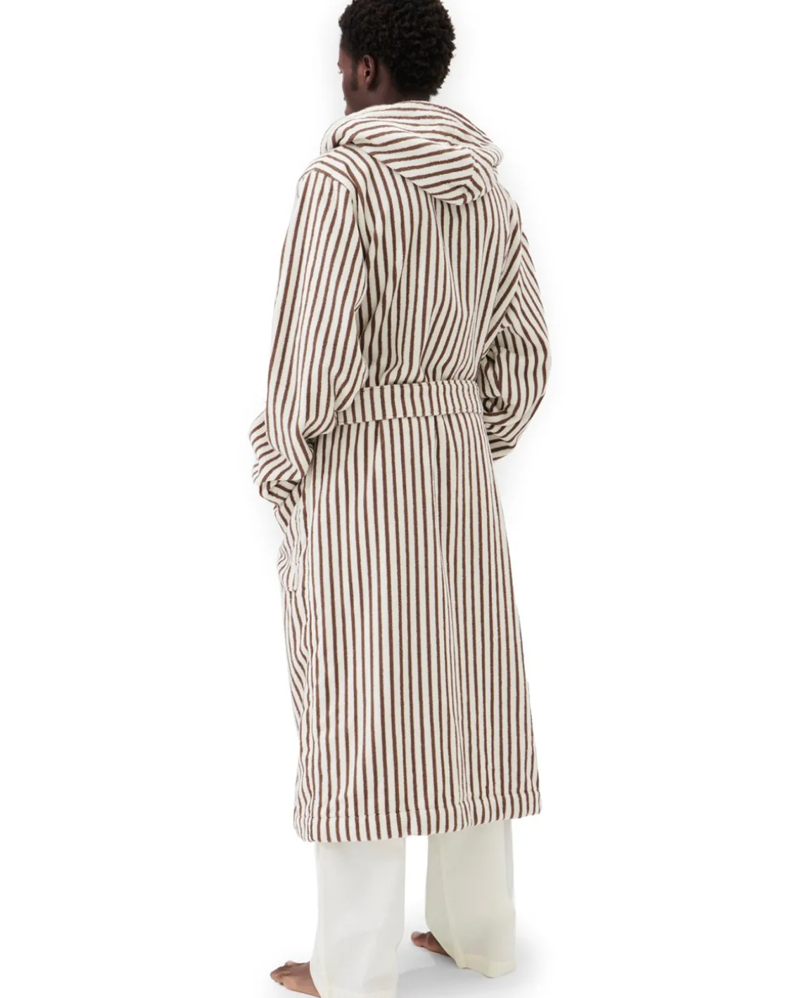 Tekla Terry Hooded Bathrobe Kodiak Stripes