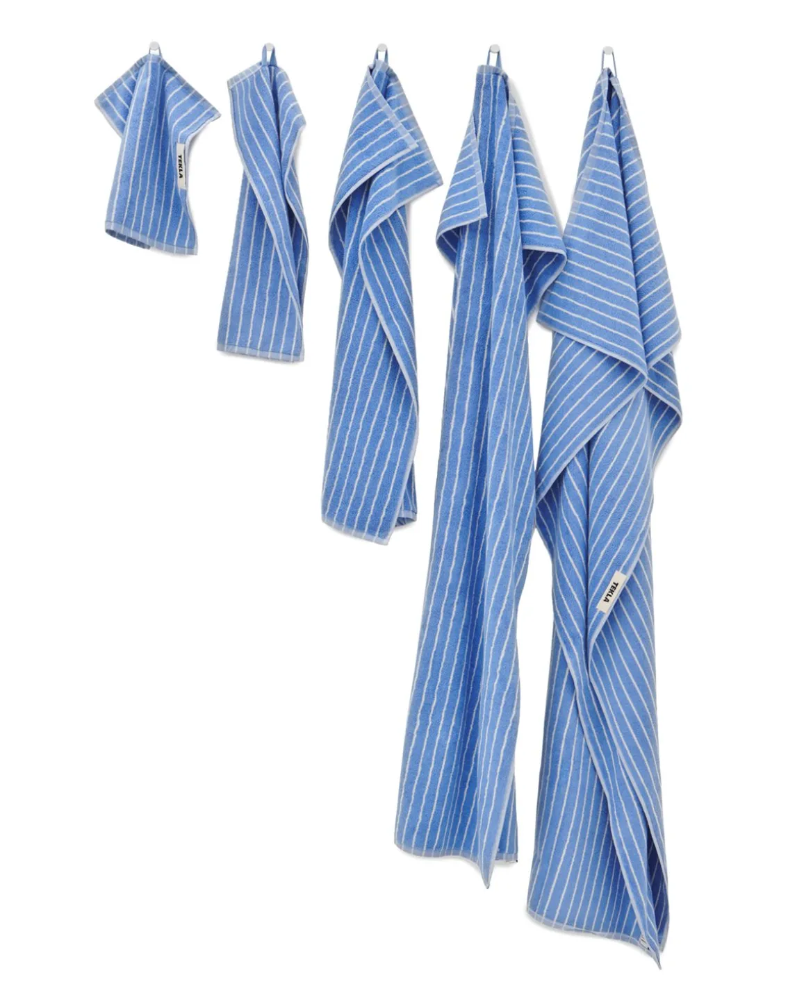 Tekla Terry Towel Clear Blue Stripes