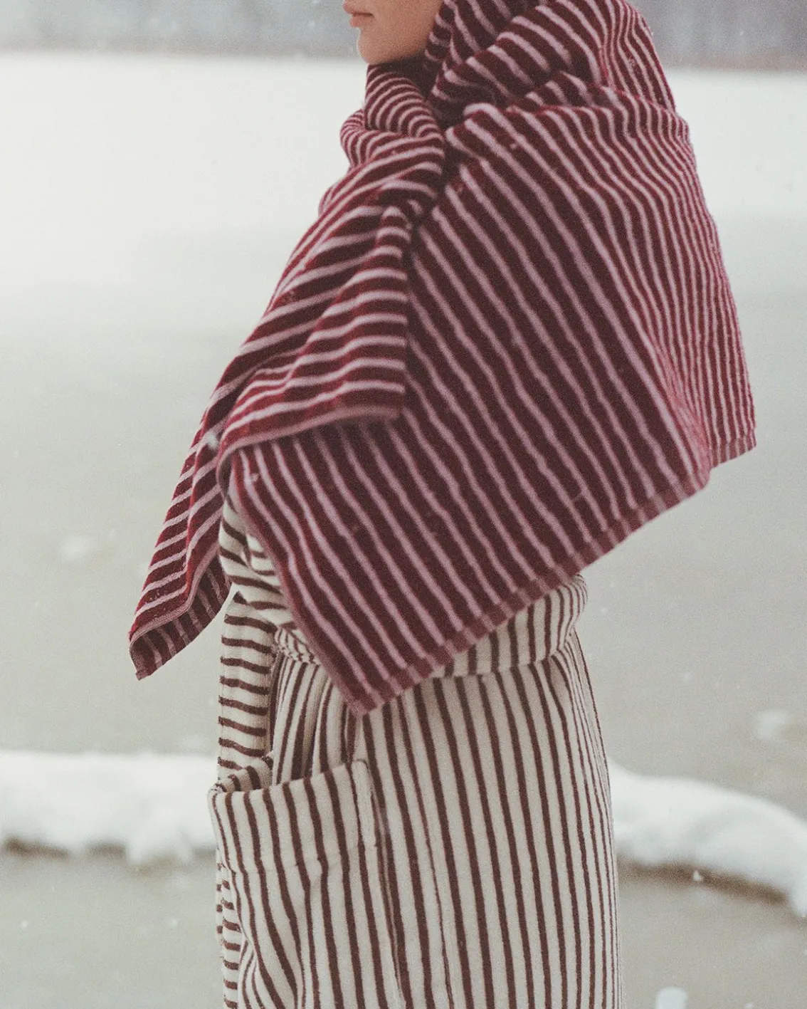 Tekla Terry Towel Red and Rose