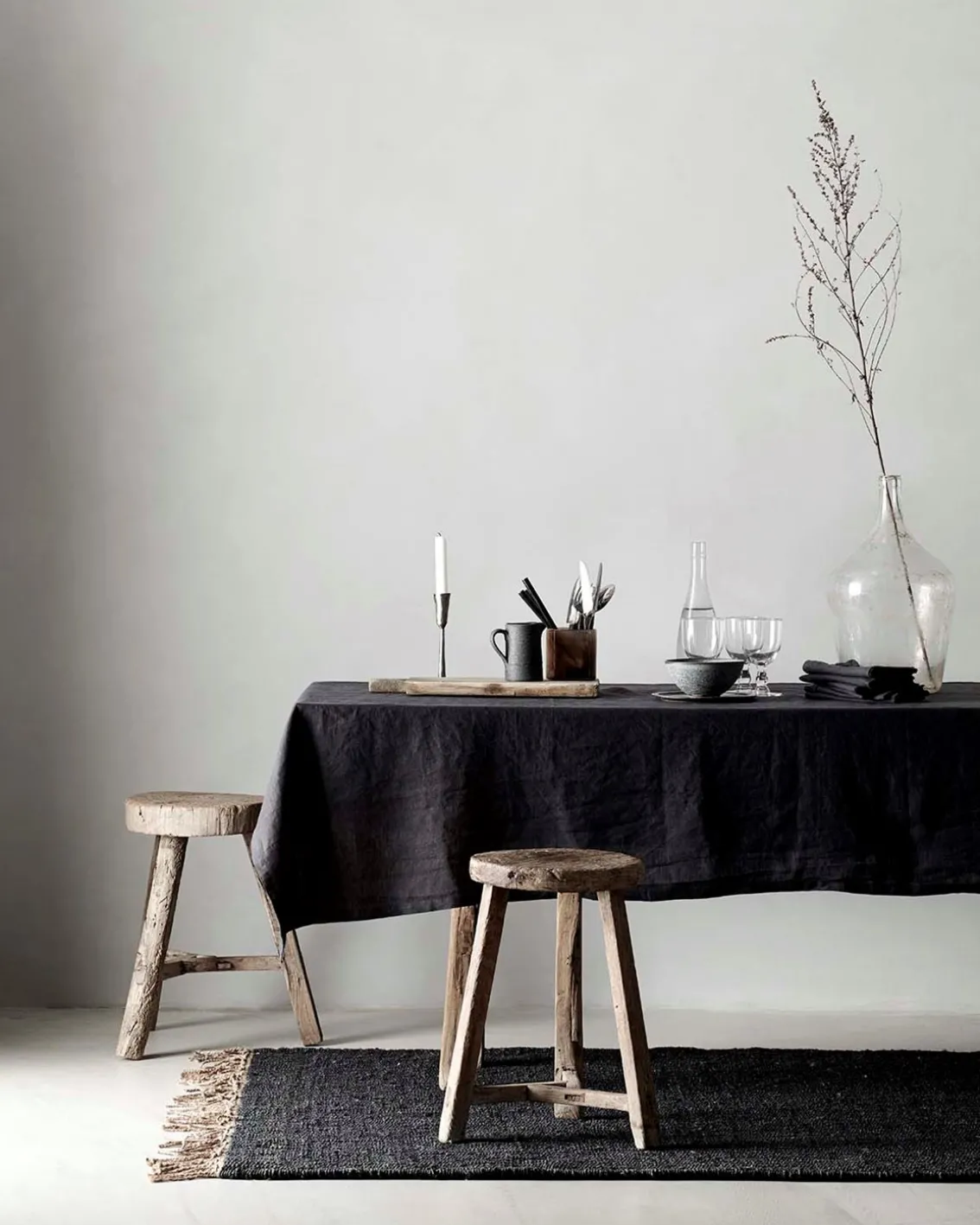 Tell me More Hemp Rug Black